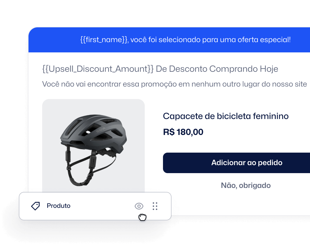 exemplificação de como você pode comprar personalizar ofertas por upsell na plataforma de vendas online Cartpanda.