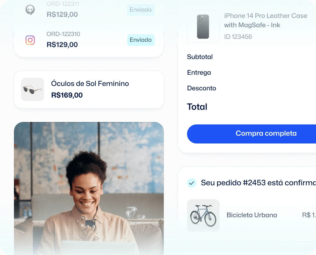Elementos de interface da loja online cartpanda